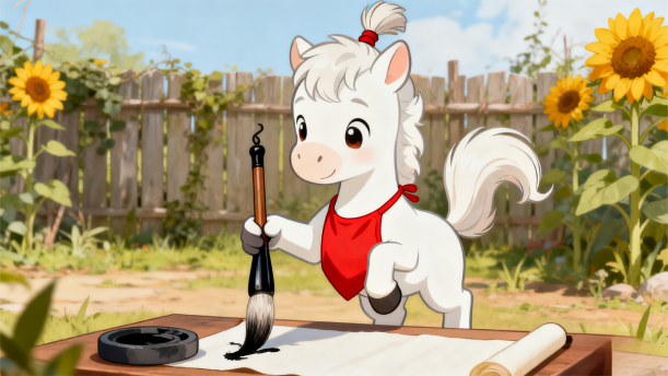 白马驹练书法——关于童话寓言的朗诵经典篇目